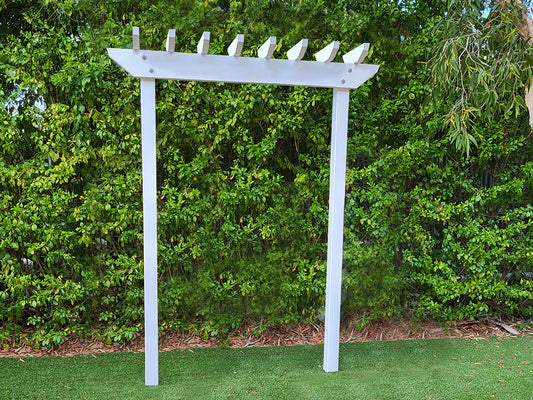 2 Post Arbour .6 x 2.2 m. Traditional Pergola Kit - Painted in Lexicon White