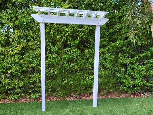 2 Post Arbour .6 x 2.2 m. Traditional Pergola Kit - Painted in Lexicon White