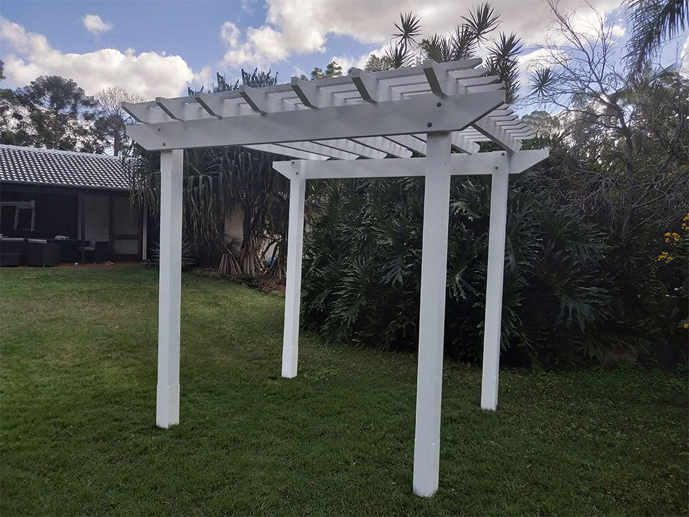 2.4 x 2.7 m Standard Pergola Kit - Painted In Lexicon White