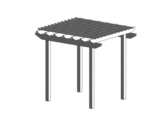 2.4 x 2.7 m Standard Pergola Kit - Ready for Paint, Fully Painted or Custom Colour