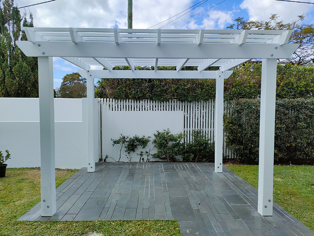 3 x 3.3 m Pergola Kit - Painted in Vivid White