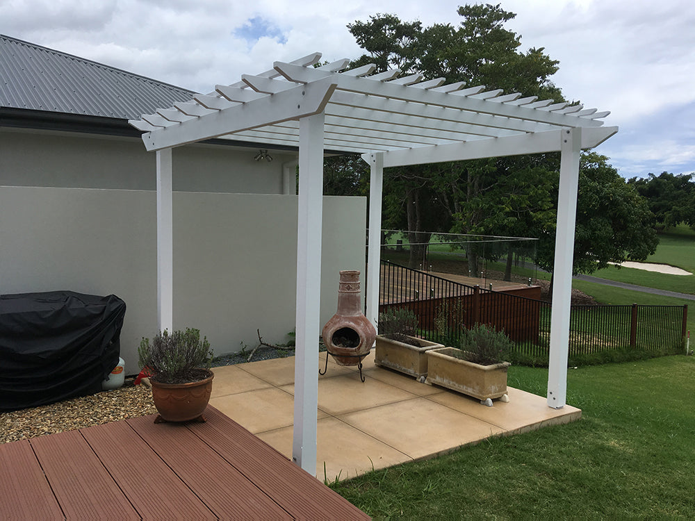 3 x 3.3 m Standard Pergola Kit - Painted In Lexicon White