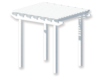 2.4 x 2.7 m Pergola Kit - Primed Ready for Paint or Painted in Lexicon White