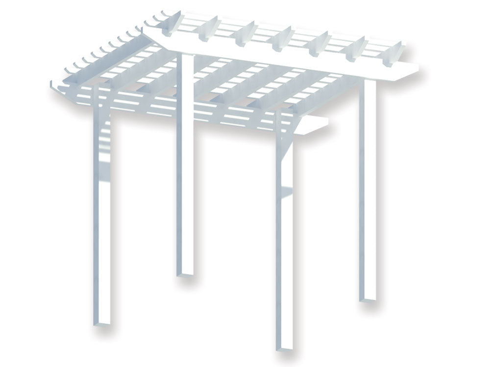 2.4 x 2.7 m Pergola Kit - Primed Ready for Paint or Painted in Lexicon White