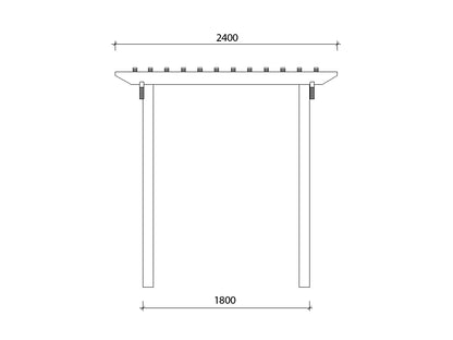 2.4 x 2.7 m Pergola Kit Side Measurements