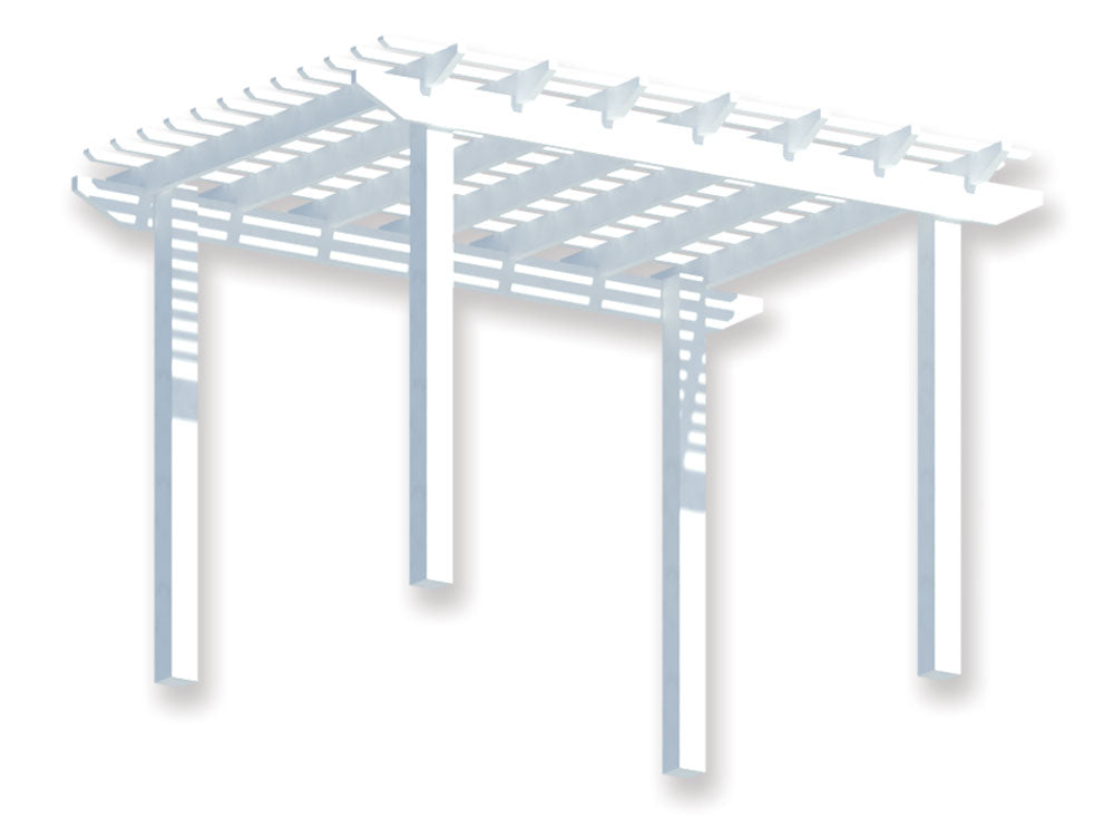 2.7 x 3.6 m Pergola Kit - Primed Ready for Paint, Painted in Lexicon White or Custom Colour