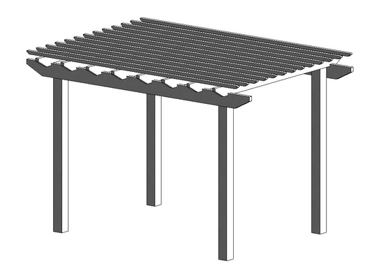 2.7 x 3.6 m Pergola Kit - Primed Ready for Paint, Painted in Lexicon White or Custom Colour