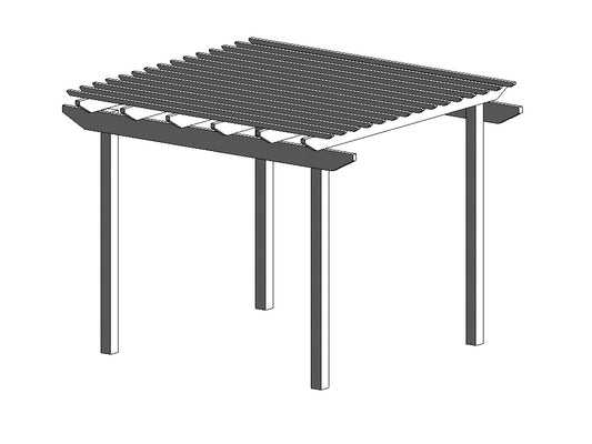 3 x 3.3 m Standard Pergola Kit - Ready for Paint, Fully Painted or Custom Colour