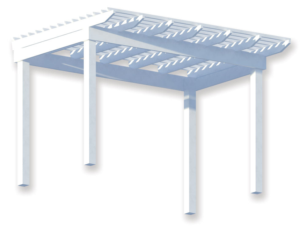 2.7 x 3.6 m Modern Notched Pergola Kit - Ready for Paint, Fully Painted or Painted in Custom Color