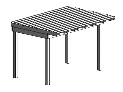 2.7 x 3.6 m Modern Notched Pergola Kit - Ready for Paint, Fully Painted or Painted in Custom Color