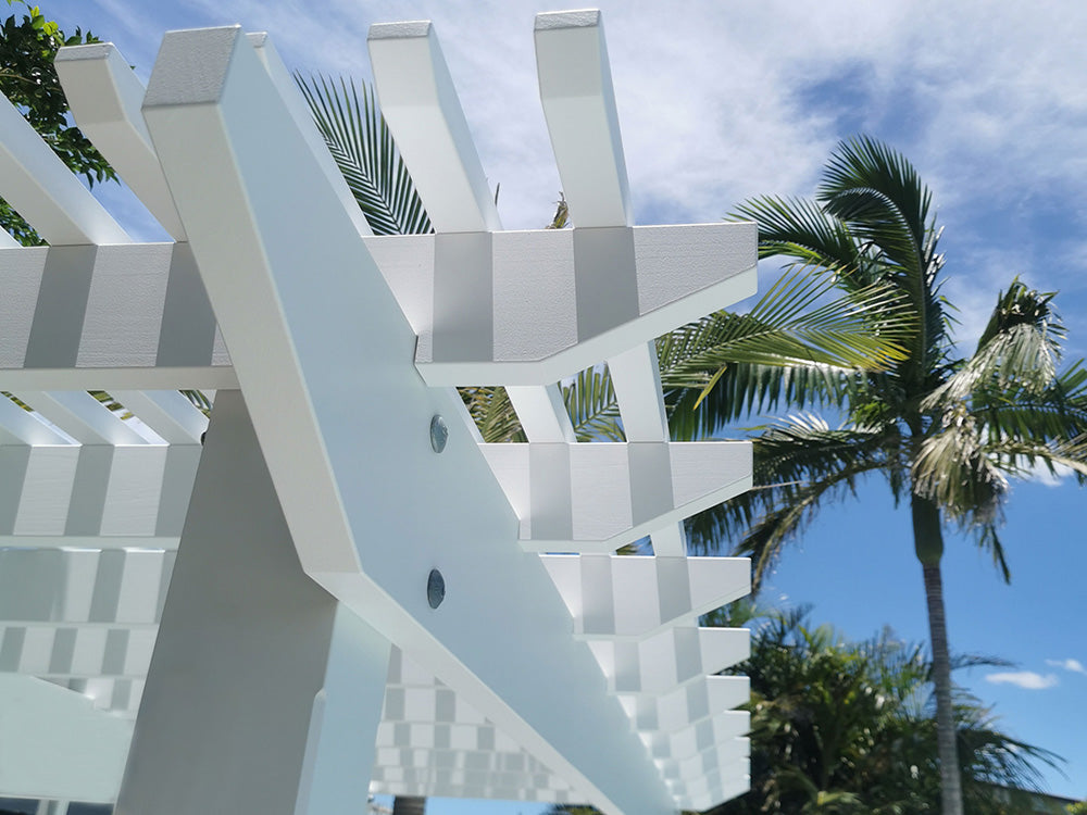 This Pergola is simple Stunning!  Setup in just a couple of hours and create your own personal oasis.